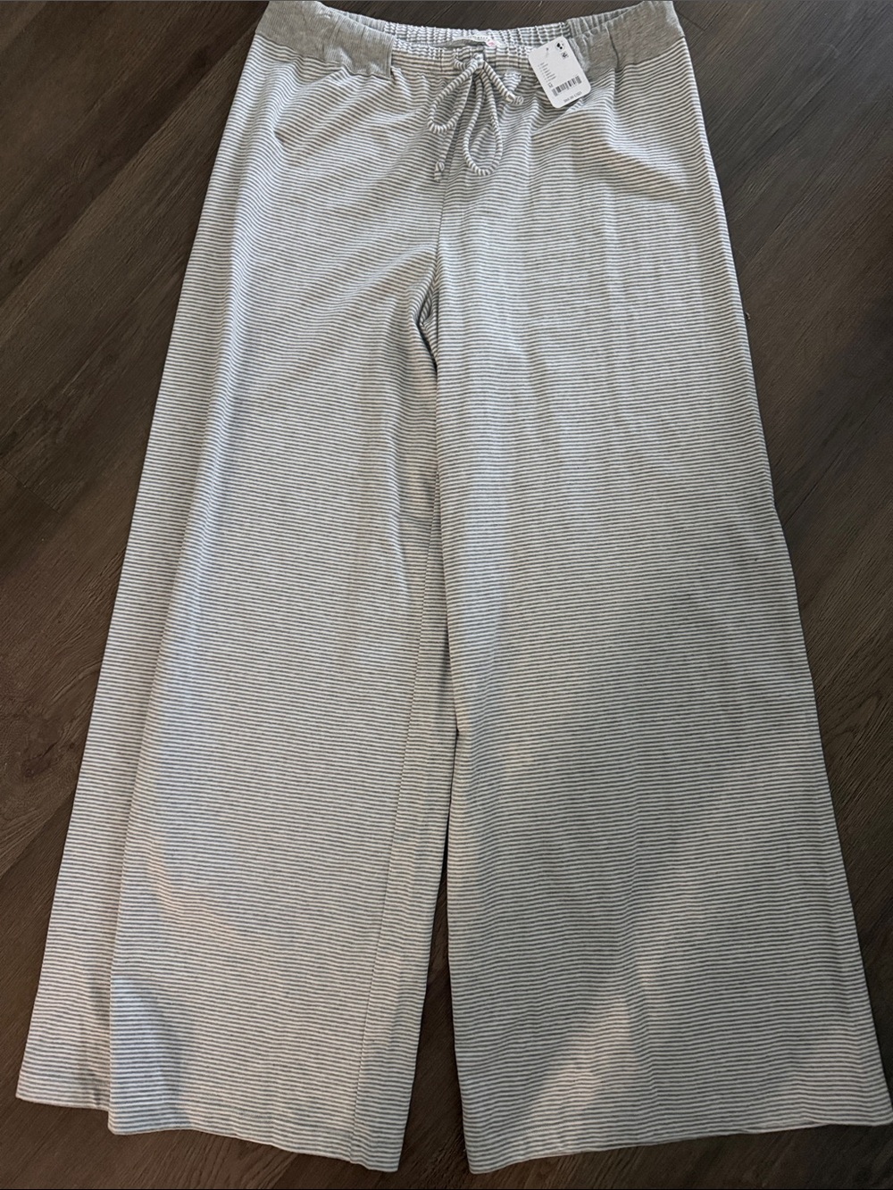 FPWide-Leg Drawstring Pants - Gray Stripe